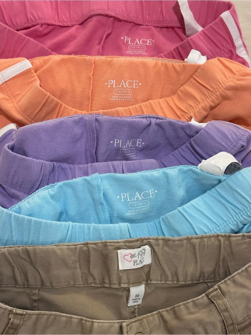 The Children's Place Girls Multicolor Athletic & Khaki Shorts Set Bundle of 11